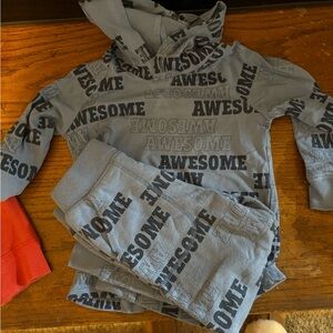 Awesome Kids Hoodie and Pants Set - Gray